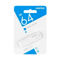 Флеш-накопитель Smartbuy Clue 64GB USB2.0 пластик белый