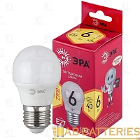 Лампа светодиодная ЭРА P45 E27 6W 2700К 220-240V шар RED LINE ECO (1/10/100)