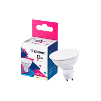 Лампа светодиодная Космос GU10 12W 3000К 174-265V софит матовая (1/10/80)
