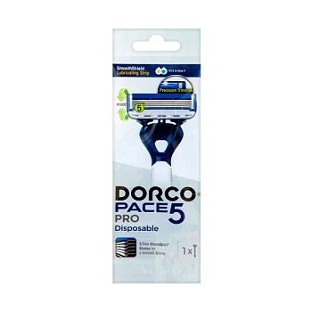 Бритва одноразовая DORCO "PACE5 PRO" 5 лезвий с триммером 1шт. (1/10)