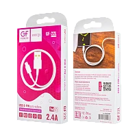 Кабель GFPower 22L USB (m)-Lightning (m) 1м 2.4A ПВХ белый (1/120/480)