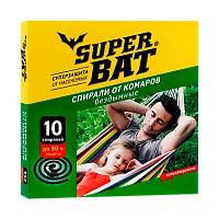 Спирали SuperBAT от комаров бездымные 10шт. зеленый (1/60)