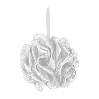 Мочалка массажная Рыжий кот нейлон белый (1/12/360)