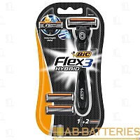Бритва BIC "Flex 3 Hybrid" 3 лезвия 2 кассеты (старый дизайн) (1/10)