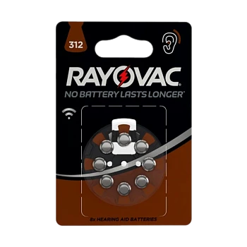 Батарейка Rayovac ACOUSTIC ZA312 BL8 Zinc Air 1.45V 0%Hg (8/80/800)