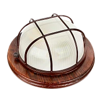 Светильник влагозащищенный Camelion 1301D 60W 230V E27 IP54 накладной решетка орех (1/8)