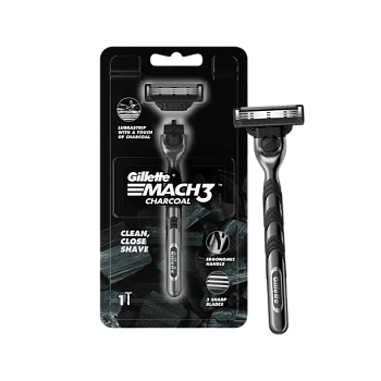 Бритва Gillette "MACH3" Bright Glow Charcoal 3 лезвия 1 кассета ENG