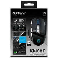 Мышь беспроводная Defender GM-885 Knight игровая USB черный (1/60)