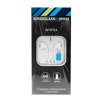 Наушники вставные Ergolux ELX-WHP04-C01 с микр. Lightning (m) белый (1/10/200) 