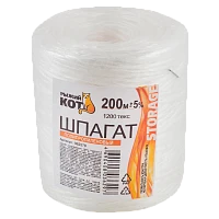 Шпагат ПП Рыжий кот бобина 1200тэкс 200м. белый (1/25)