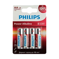 Батарейка Philips Power LR6 AA BL4 Alkaline 1.5V (4/48/144/18432)