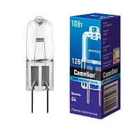 Лампа галогенная Camelion JC G4 10W 2800К 12V капсула прозрачная (1/5/100)