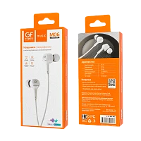 Наушники внутриканальные GFPower M06 с микр. белый 