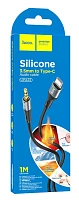 Кабель AUX HOCO UPA22 Jack 3.5mm (m)-Type-C (m) 1м силикон черный (1/31/310) 