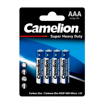 Батарейка Camelion BLUE R03 AAA BL4 Heavy Duty 1.5V (4/48/1152)