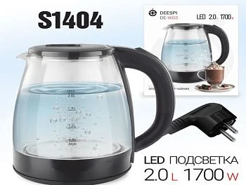 Электрочайник DEESPI DE-W03 1700W 2.0л черный