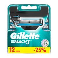 Сменные кассеты Gillette "MACH3" 3 лезвия 12шт. (цена за 1 шт) (12/120)