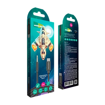 Кабель AUX MORE CHOICE UK24a Jack 3.5mm (m)-Type-C (m) 2м нейлон черный (1/36/360)