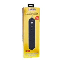 Сетевой фильтр Live Power LP3301 3р.С/З 10A 2.0м 3USB с выкл. черный (1/50)
