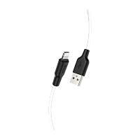 Кабель HOCO X21 Plus USB (m)-Lightning (m) 2м 2.4A силикон черный белый (1/28/168)