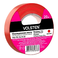 Изолента Volsten 15мм*20м ПВХ красный (1/10/200)