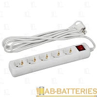 Удлинитель ЭРА U 5р.С/З 16A 5.0м с выкл. белый (1/12)