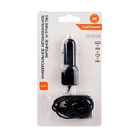 Автомобильное З/У GoPower GPQC13 1USB+Кабель MicroUSB/Lightning/Type-C черный (1/200)