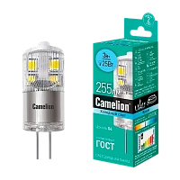 Лампа светодиодная Camelion G4 3W 4500К 170-265V капсула прозрачная (1/5/500)