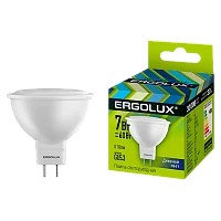Лампа светодиодная Ergolux JCDR GU5.3 7W 6500К 180-240V софит матовая (1/10/100)
