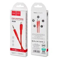 Кабель AUX HOCO UPA18 Jack 3.5mm (m)-Lightning (m) 1м TPE красный (1/31/310)