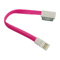 Кабель Smartbuy iK-402m USB (m)-Apple 30pin (m) 0.2м 1.4A силикон розовый (1/350)