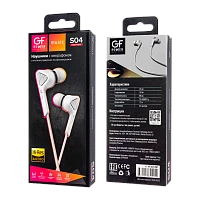 Наушники внутриканальные GFPower S04 с микр. белый 