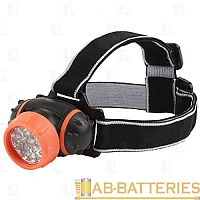 Фонарь налобный Трофи TG7 0.8W 7LED от батареек черный оранжевый (1/15/180)