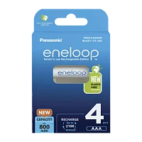 Аккумулятор предзаряженный RTU Panasonic HR03 AAA BL4 NI-MH eneloop 800mAh пласт. футл. (4/40/160)