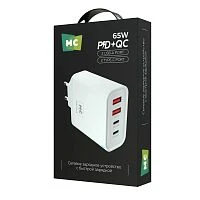 Сетевое З/У MORE CHOICE NC95 2USB+2Type-C 3.0A 65W PD3.0 белый (1/50/200) 
