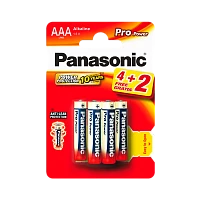 Батарейка Panasonic PRO Power LR03 AAA BL4+2 Alkaline 1.5V (6/72) 