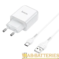 Сетевое З/У HOCO N2 1USB 2.0A с кабелем Type-C белый (1/13/130)