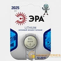 Батарейка ЭРА CR2025 BL1 Lithium 3V (1/40/320/35200)