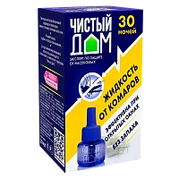 Жидкость от комаров Чистый дом 30 ночей 29мл (1/80)