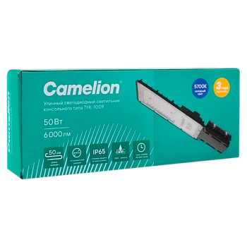 Светильник уличный Camelion THL-1009 IP65 306x127х23 50 Вт 6000 лм 5700К 220-240В КСС "Ш" (1/20)