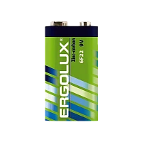 Батарейка Ergolux Крона 6F22 Shrink 1 Zinc Carbon 9V (1/12/480)