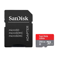 Карта памяти microSD SanDisk ULTRA Android 256GB Class10 UHS-I (U1) 95 МБ/сек с адаптером