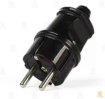 Вилка электрическая Smartbuy С/З 16A IP20 прямая черный (1/50)