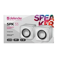 Колонки 2.0 Defender SPK 33 5W Jack 3.5мм белый (1/50)