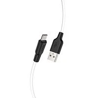 Кабель HOCO X21 Plus USB (m)-microUSB (m) 1м 2.4A силикон черный белый (1/28/168)