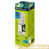 Лампа светодиодная Ergolux JC G4 2W 4500К 12V капсула (1/10/100/500)