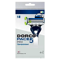 Бритва одноразовая DORCO "PACE5 PRO" 5 лезвий с триммером 4шт. (1/12)