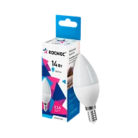 Лампа светодиодная Космос CN E14 14W 4500К 174-265V свеча матовая (1/10/80)