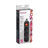 Удлинитель Defender G350 3р.С/З 10A 5.0м с выкл. черный (1/35)