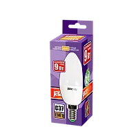 Лампа светодиодная JAZZway C37 E14 9W 3000К 230V свеча матовая (1/10/100)